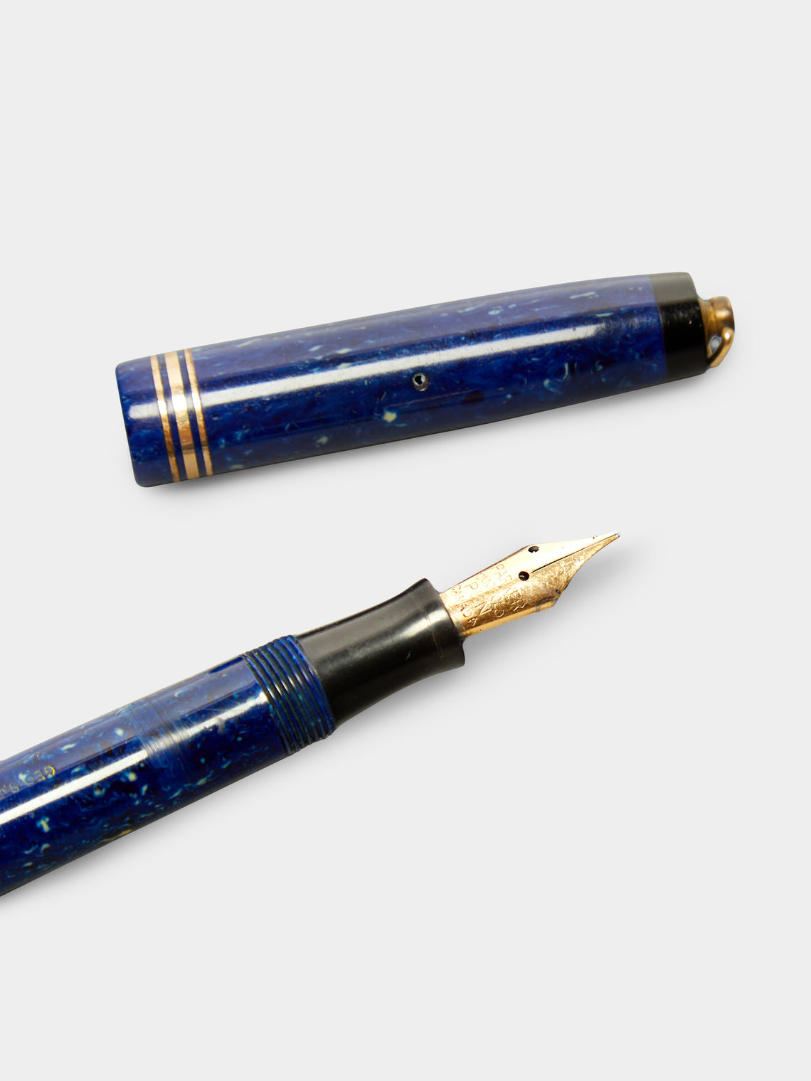 Antique and Vintage - 1930s Parker Duofold Lapis Ring Top Fountain Pen -  - ABASK