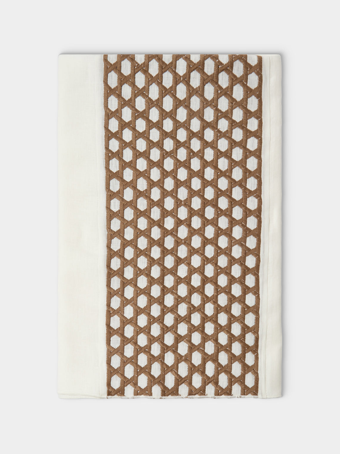 Borgo delle Tovaglie - Penelope Embroidered Linen Rectangular Tablecloth (165.5in/4.2m) - White - ABASK