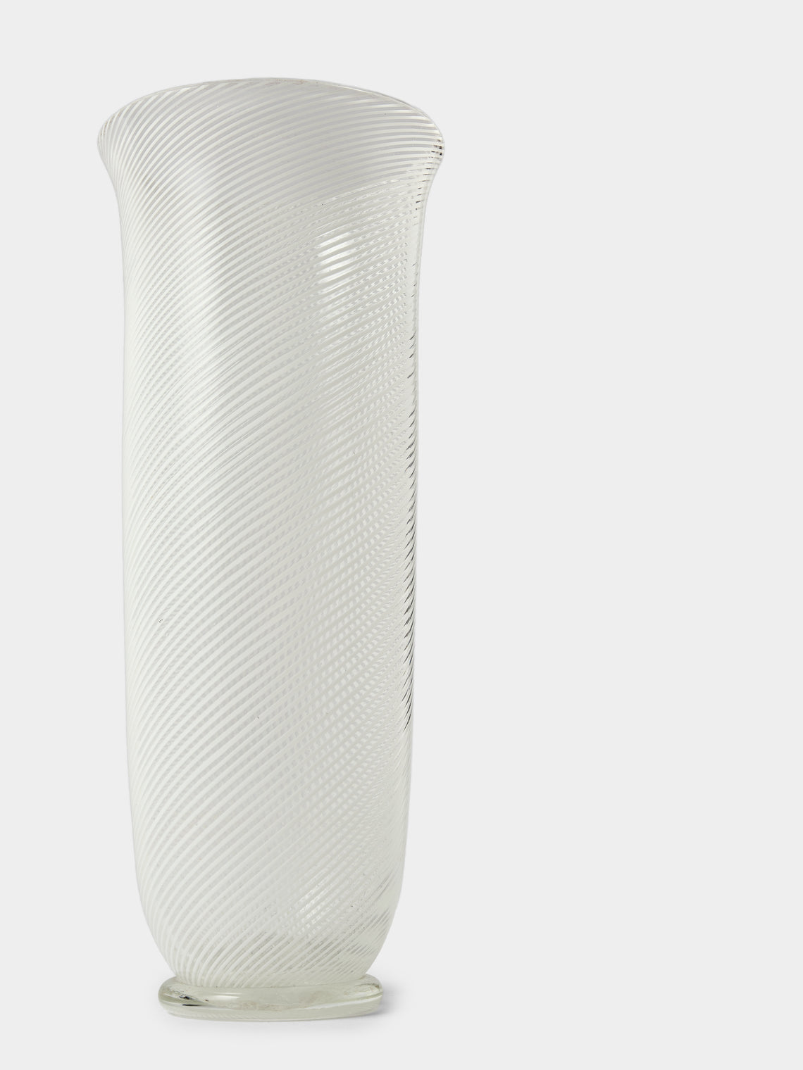 Antique and Vintage - Mid-Century Vetreria Aureliano Toso Murano Glass Vase (12in/30cm) - White - ABASK
