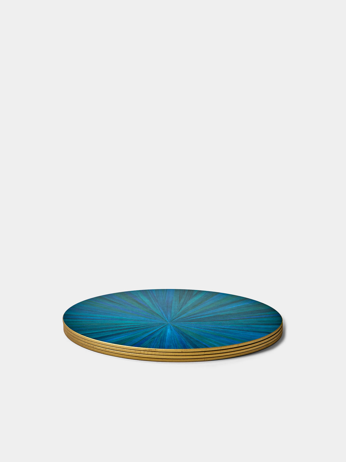 HestiaLiving - Soleil Wood Placemats (Set of 4) - Blue - ABASK
