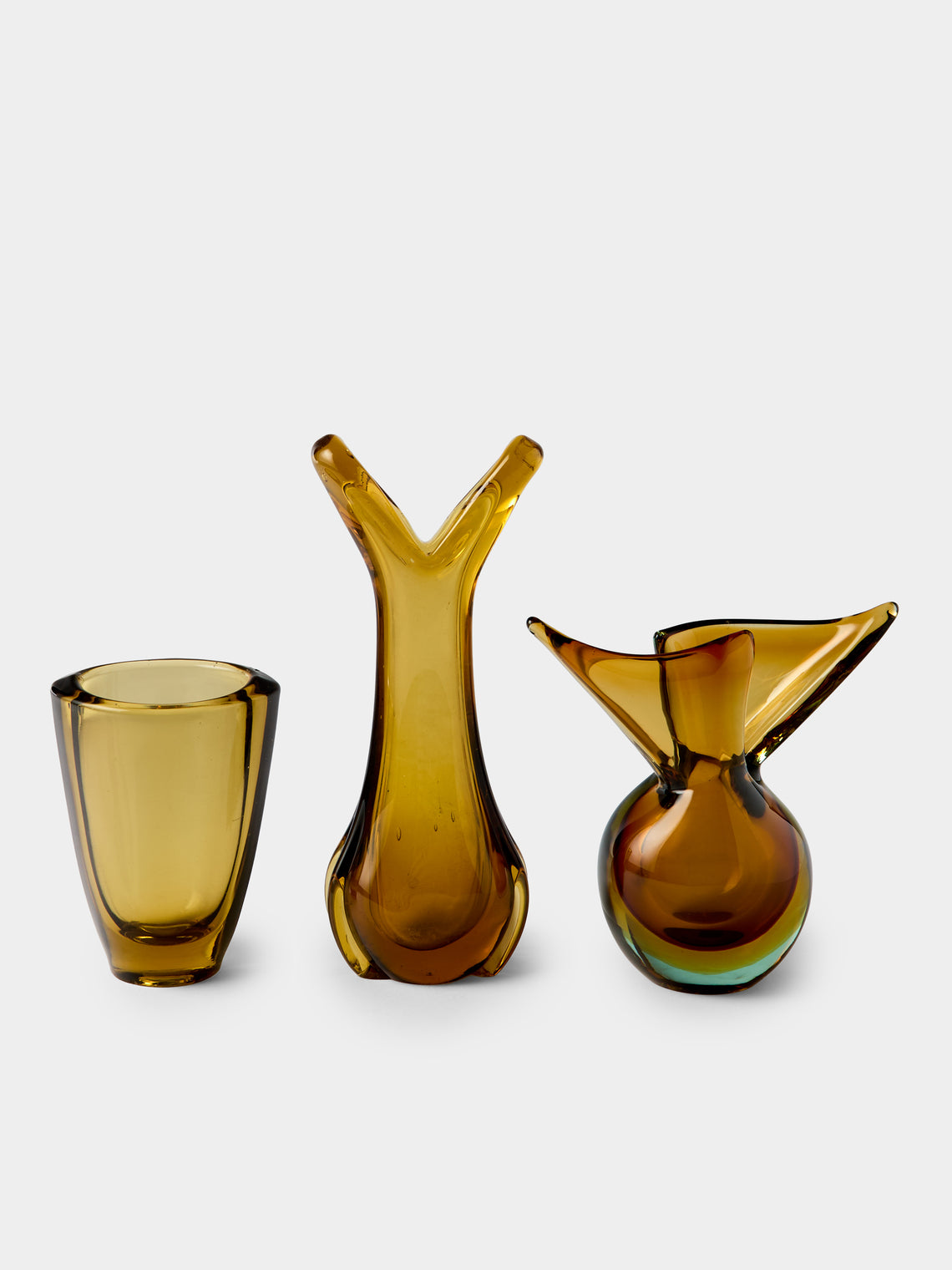 Antique and Vintage - Mid Century Crystal Bud Vases (Set of 3) - Orange - ABASK - 