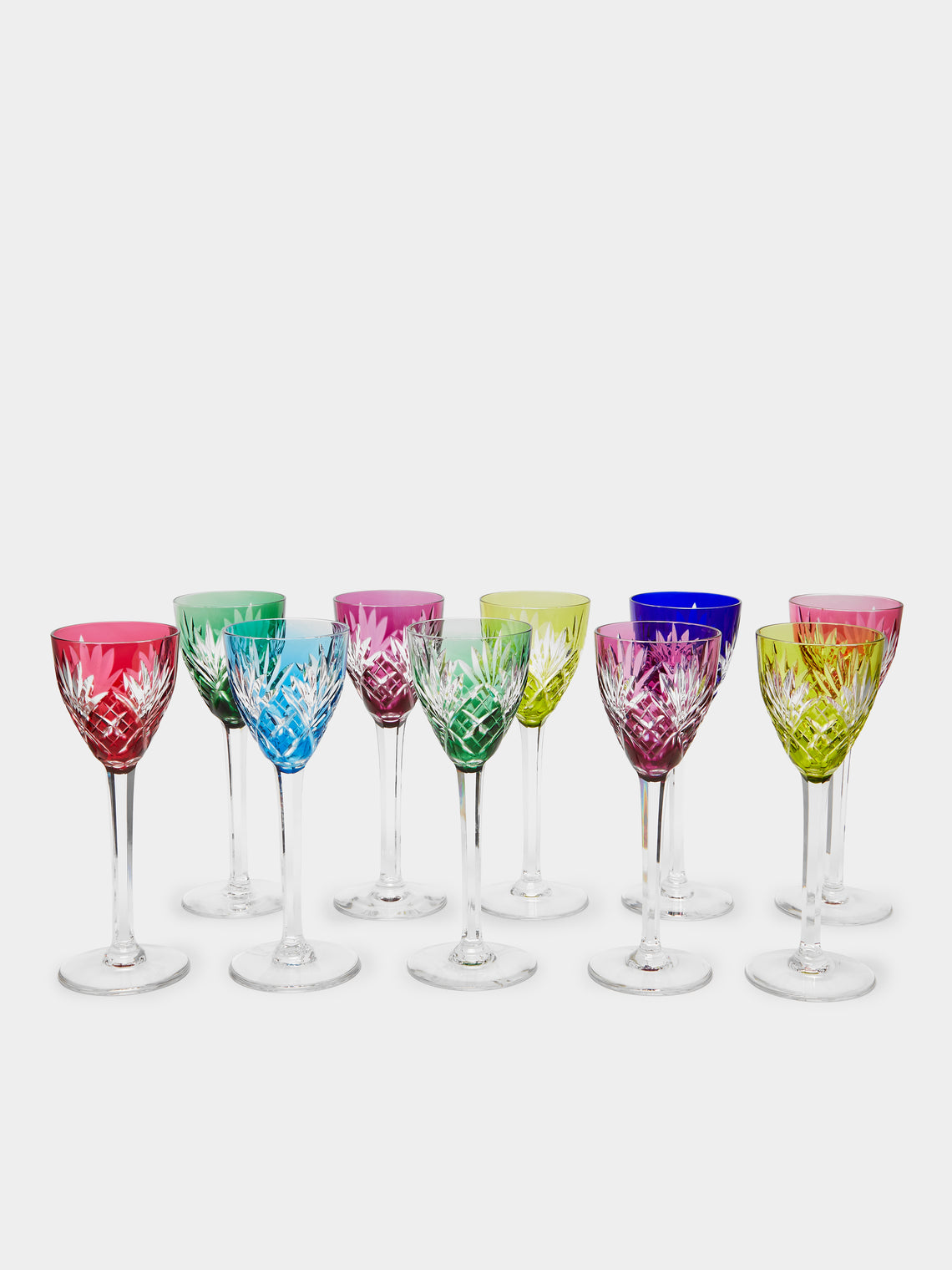 Antique and Vintage - 1950s Saint Louis Crystal Wine Glasses (Set of 10) -  - ABASK