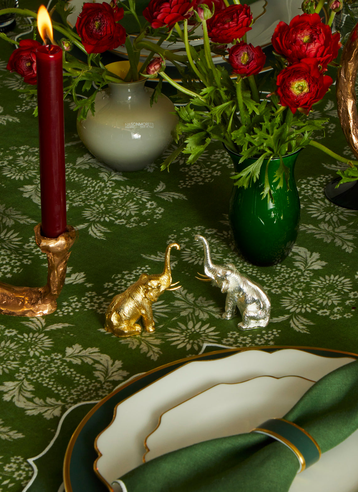 Jarosinski & Vaugoin - Elephants Sterling Silver and Gold Vermeil Salt and Pepper Mills (Set of 2) -  - ABASK