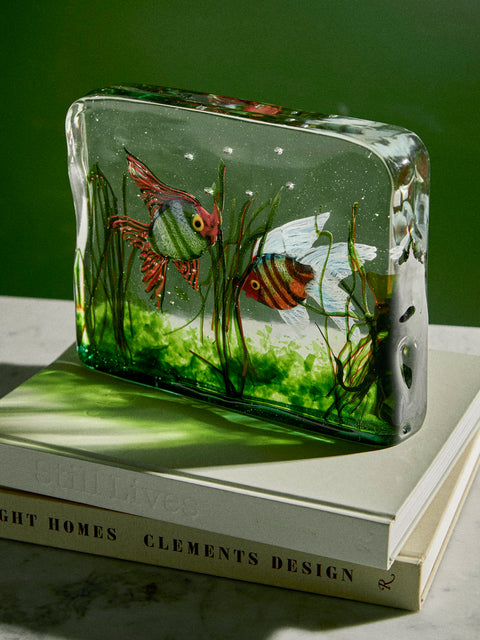 Antique and Vintage - 1960s Alfredo Barbini for Cenedese Fish Murano Glass Paperweight - Multiple - ABASK