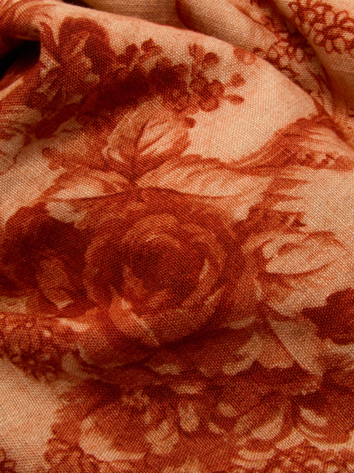 Borgo delle Tovaglie - Filo Rita Ruggine Embroidered Linen Rectangular Tablecloth (138in/3.5m) - Red - ABASK