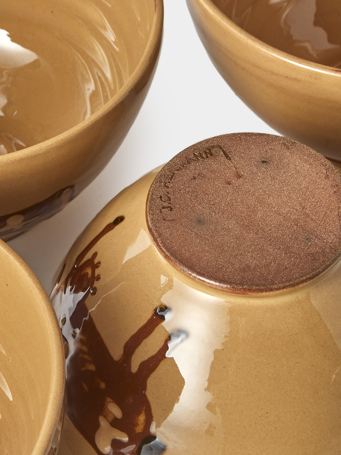 Poterie d’Évires - Cows Hand-Painted Ceramic Grand Bowls (Set of 4) - Cream - ABASK