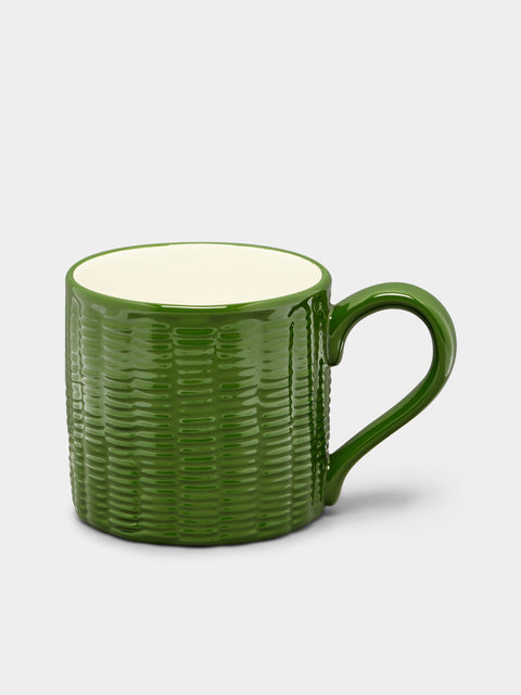 Este Ceramiche - Wicker Hand-Painted Ceramic Mugs (Set of 4) -  - ABASK - 