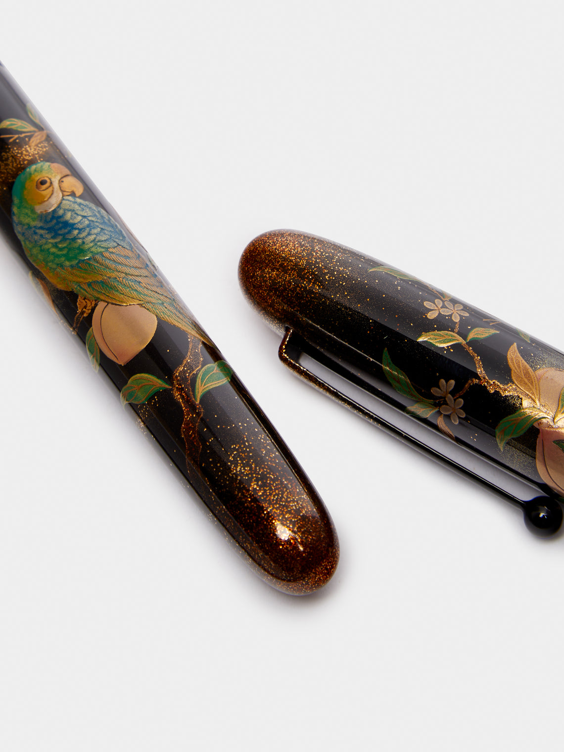 Namiki - Yukari Royale 'Parrot and Peach' Urushi Fountain Pen -  - ABASK