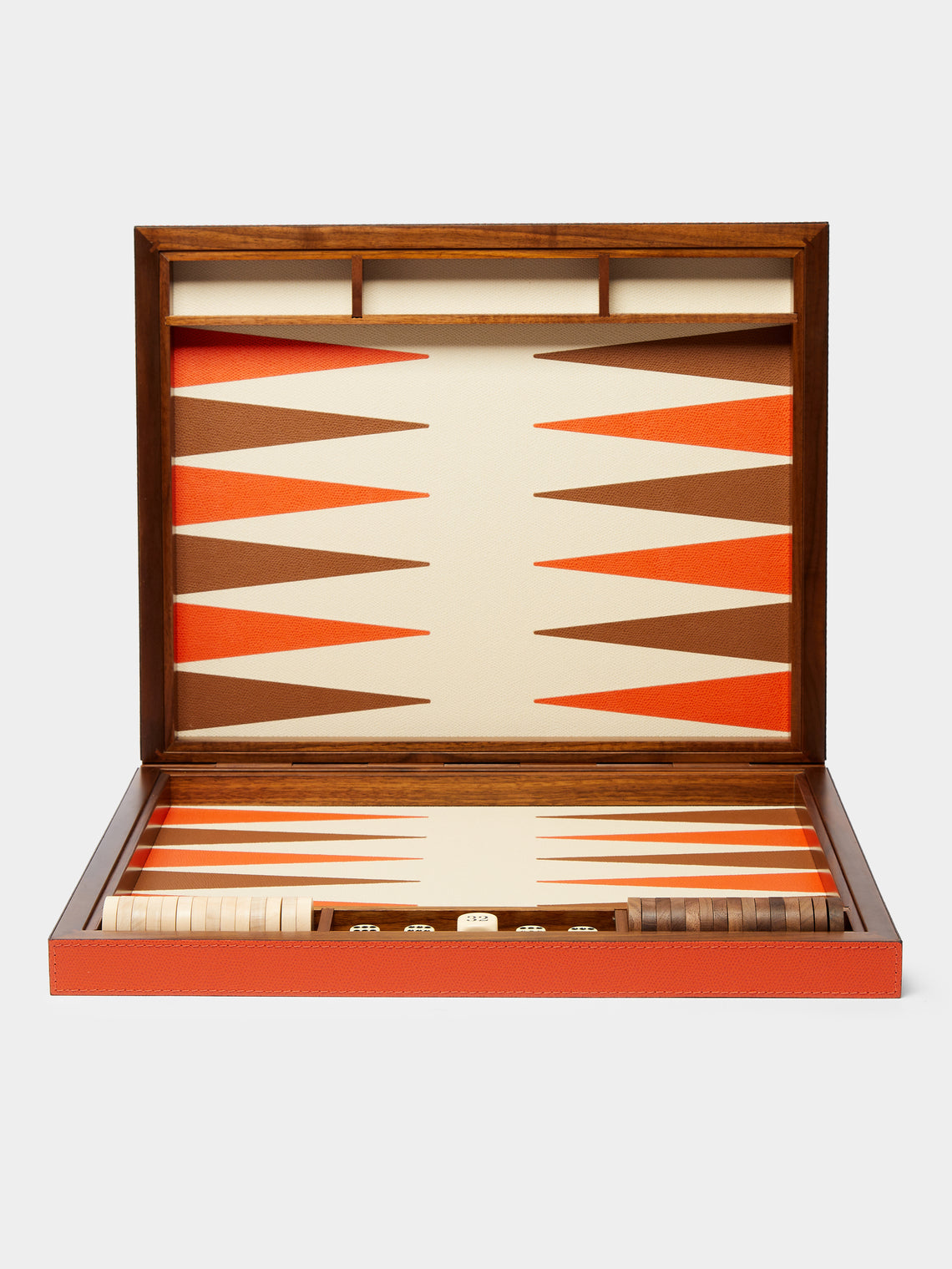 Giobagnara - Leather Backgammon Set - Orange - ABASK