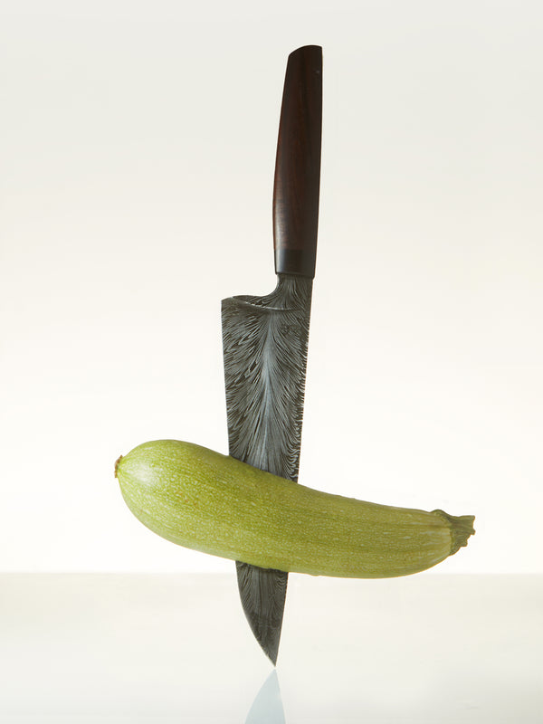 Bodman Blades - Hand-Forged Curly Myrtle and Damascus Steel Chef's Knife -  - ABASK