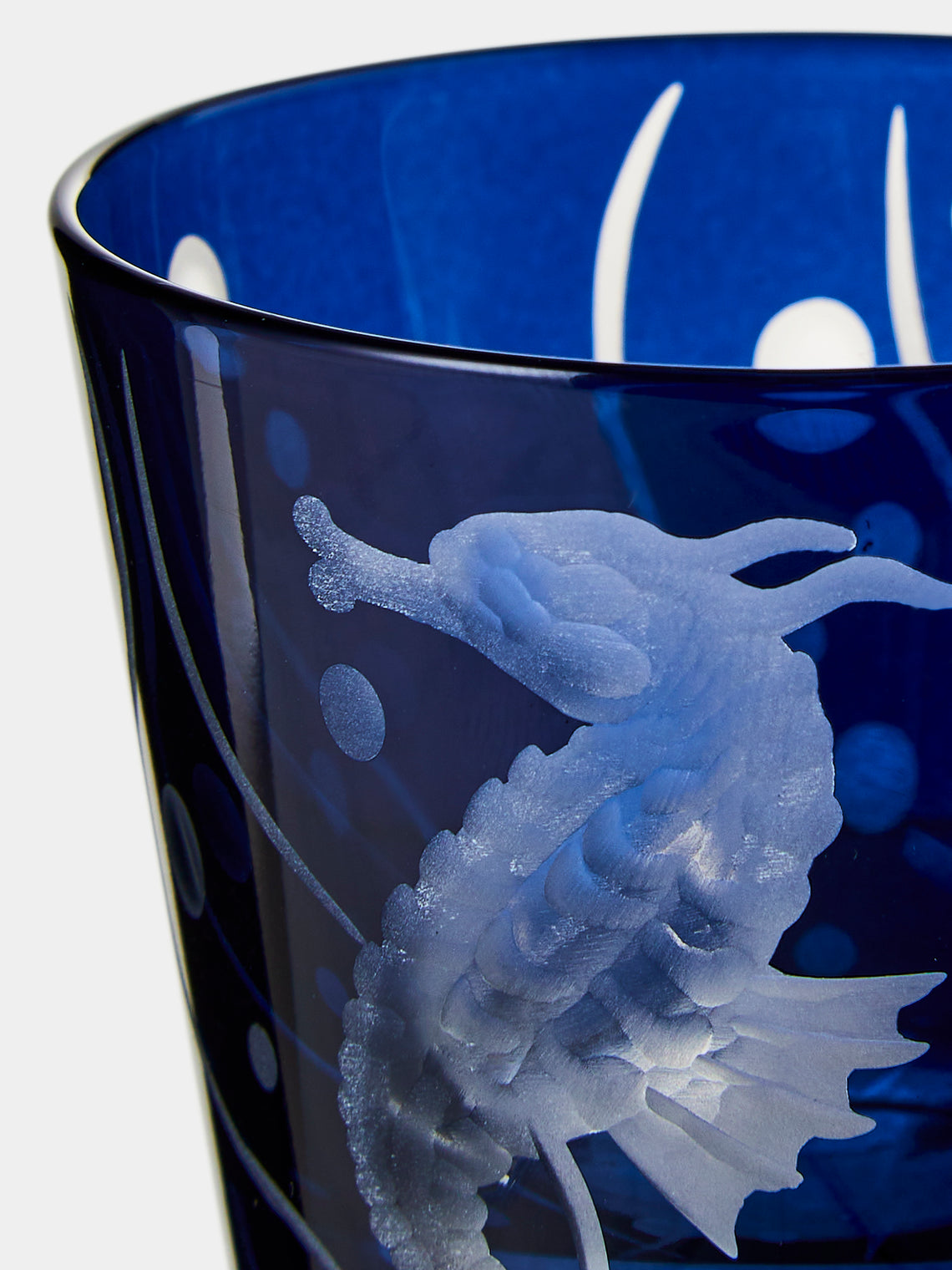 Artel - Sea Life Hand-Engraved Crystal Shot Glasses (Set of 6) - Blue - ABASK