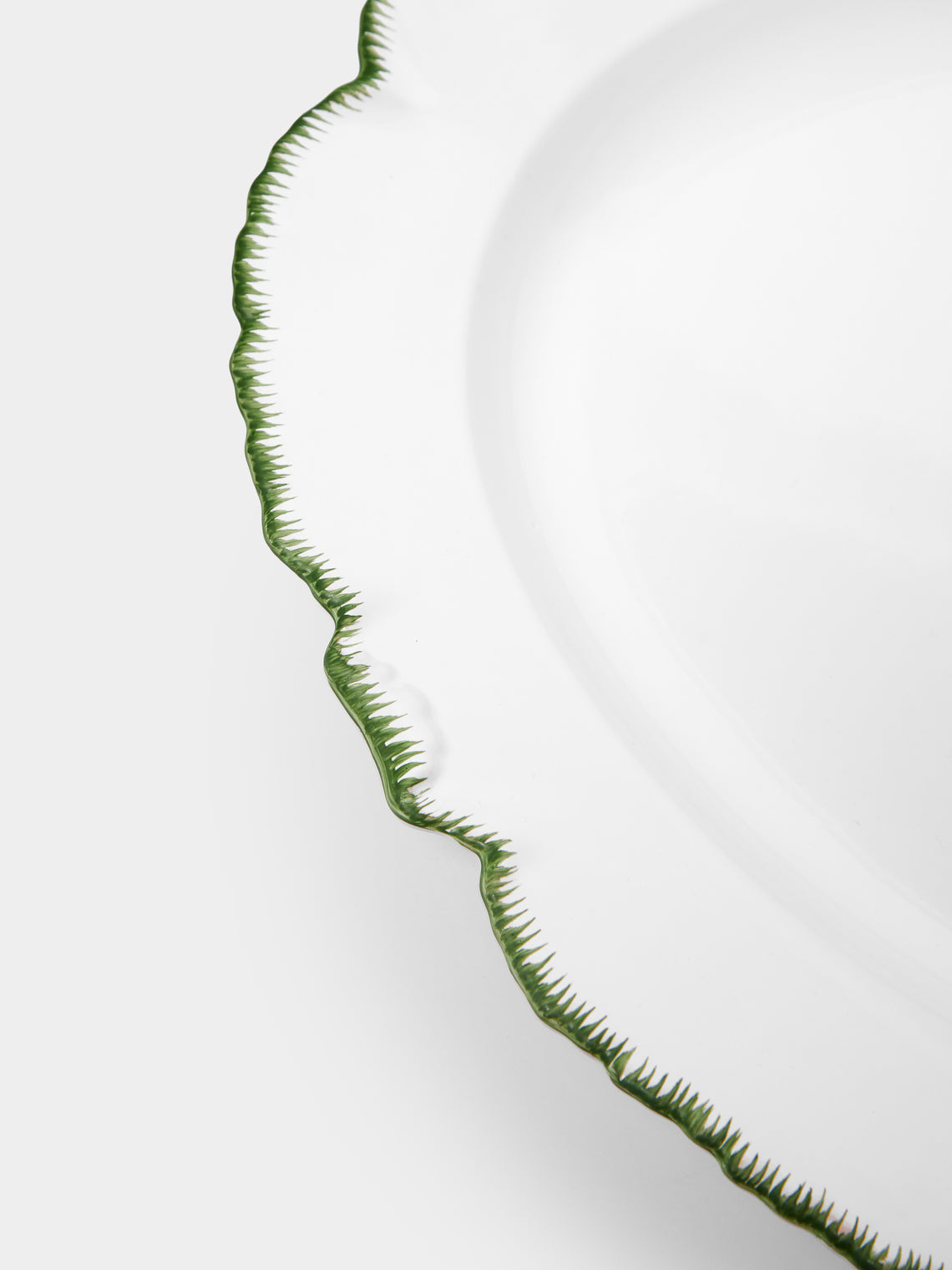 Atelier Soleil - Combed Edge Hand-Painted Ceramic Oval Platter -  - ABASK