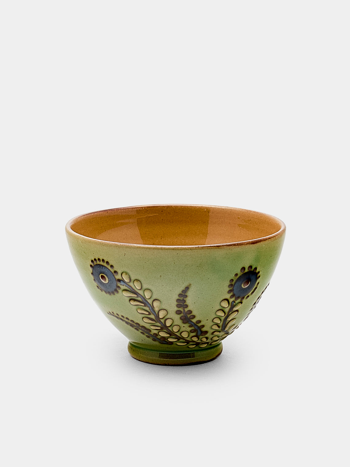 Poterie d’Évires - Flowers Hand-Painted Ceramic Petit Bowls (Set of 6) - Green - ABASK