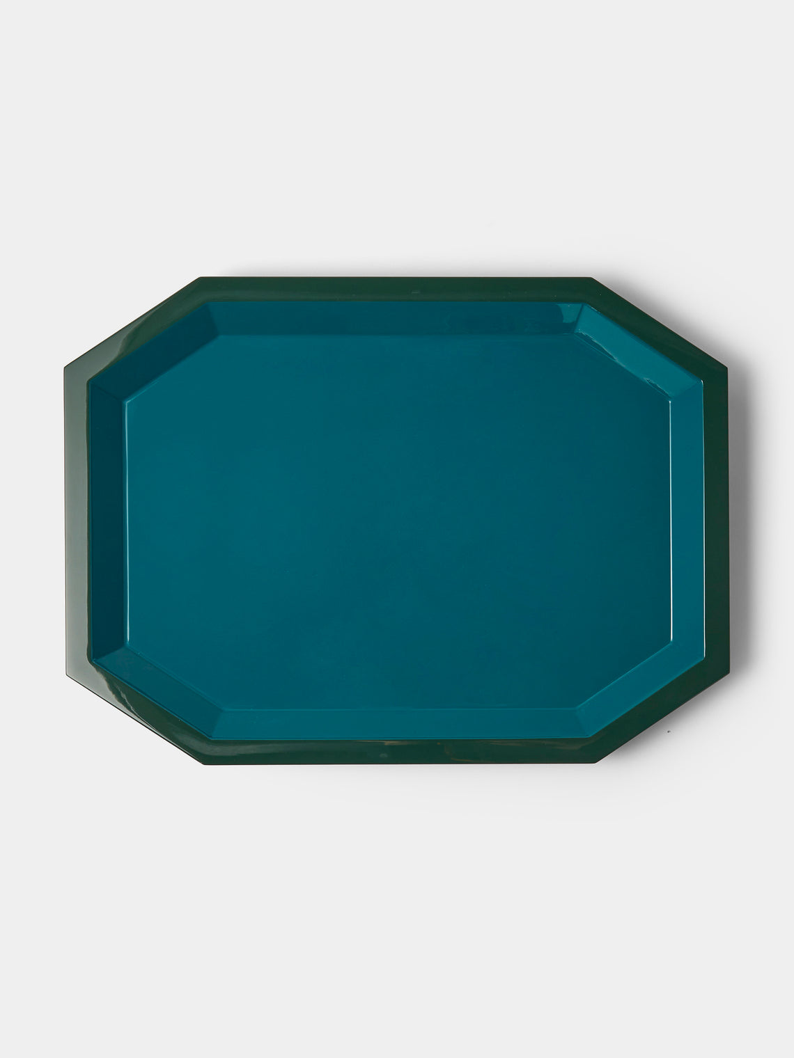The Lacquer Company - Lacquered Medium Octaganal Tray - Blue - ABASK - 