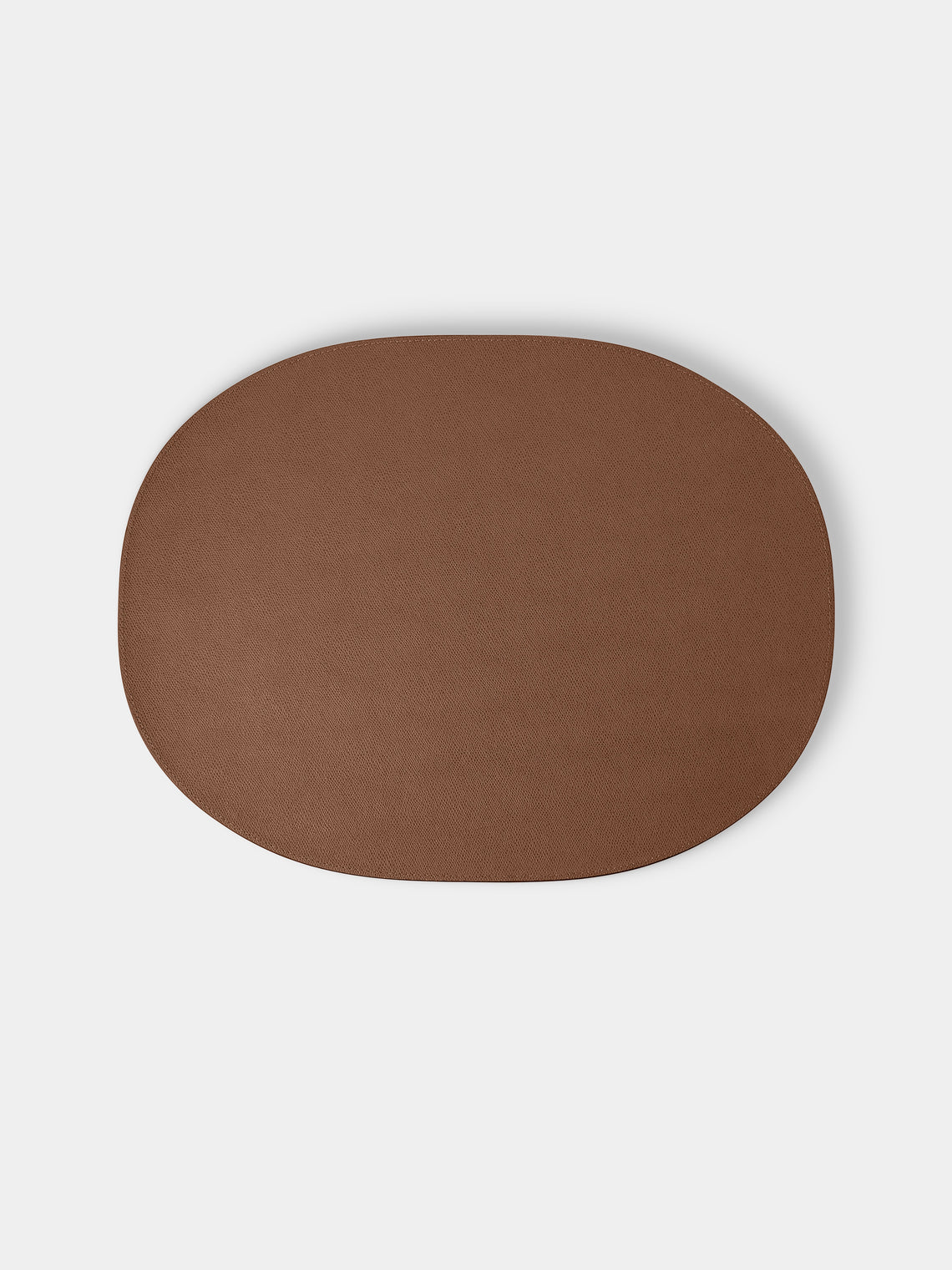 Giobagnara - David Leather Oval Reversible Placemats with Holder (Set of 6) - Brown - ABASK