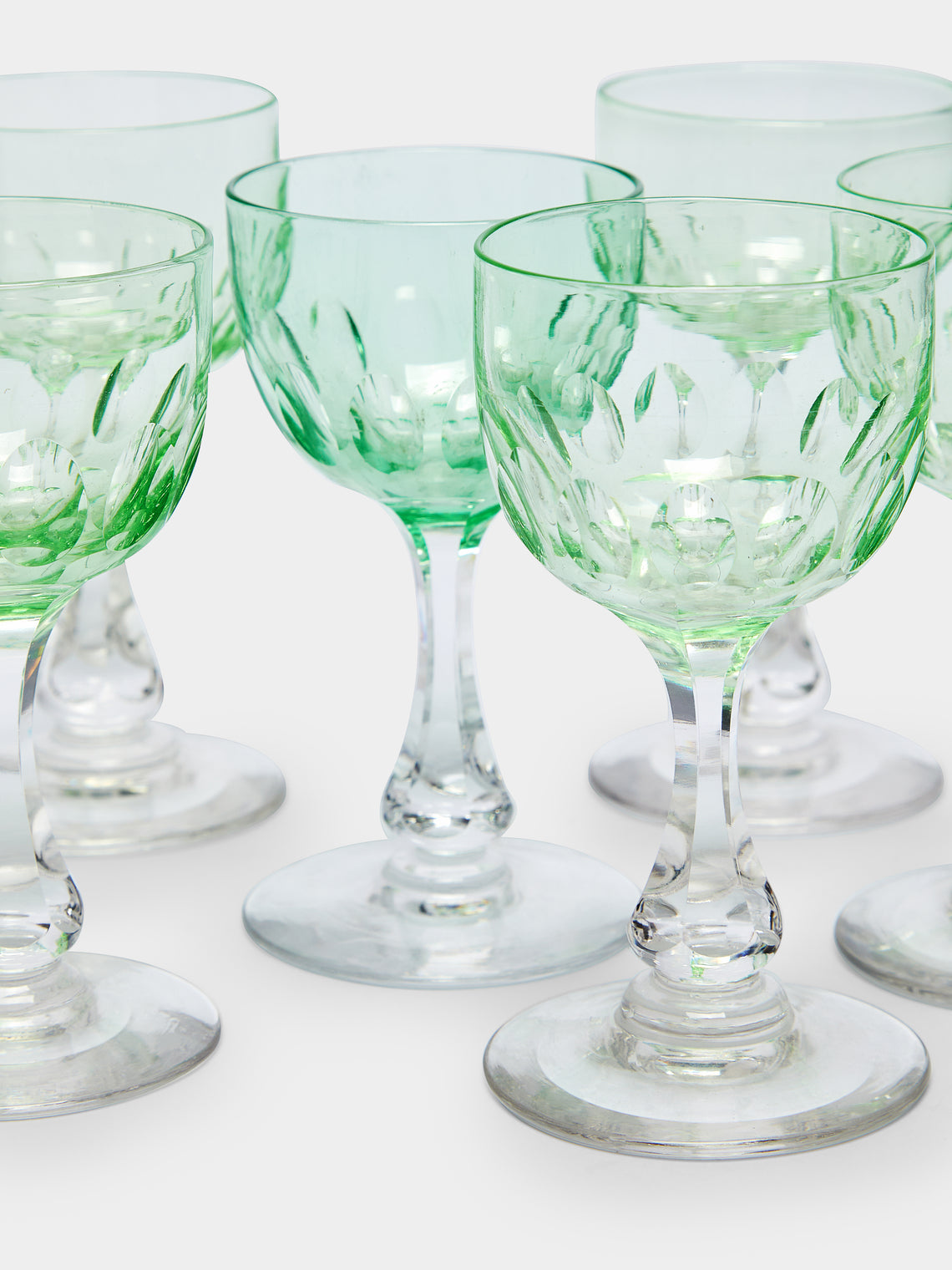 Antique and Vintage - 1920 Val Saint Lambert Cut Crystal Aperitif Glasses (Set of 8) -  - ABASK