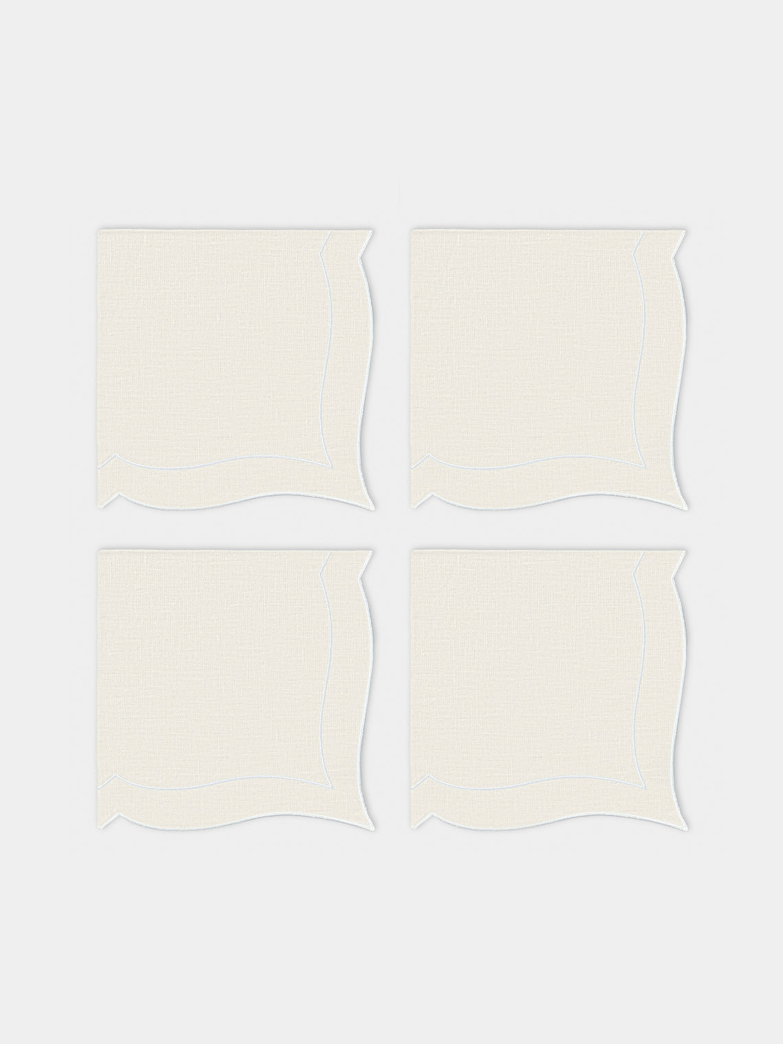 La Gallina Matta - Parentesi Linen Napkins (Set of 4) - White - ABASK