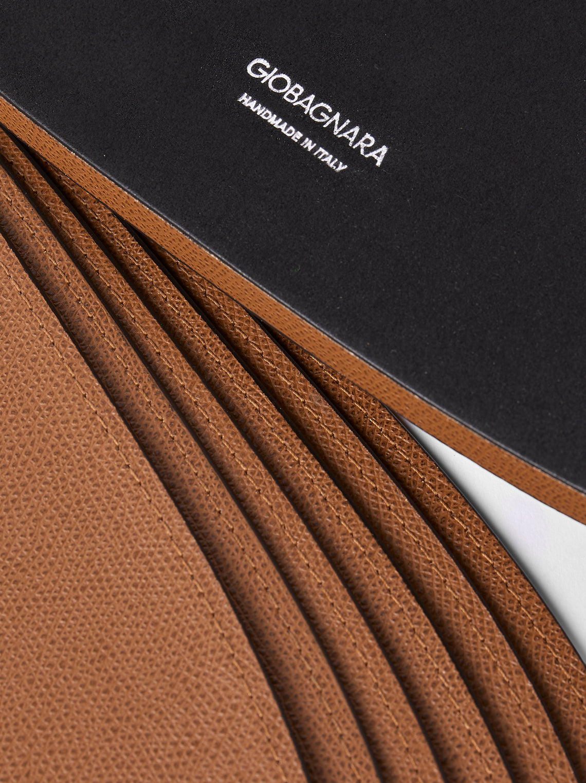 Giobagnara - David Leather Oval Reversible Placemats with Holder (Set of 6) - Brown - ABASK