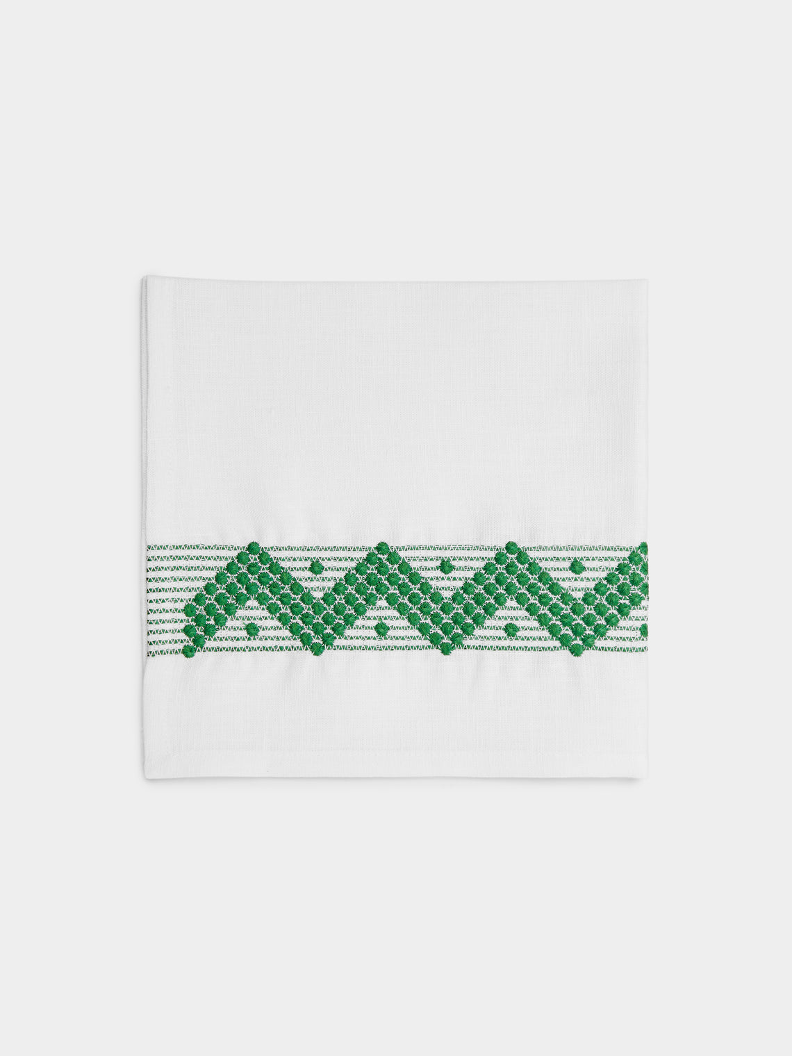 The Table Love - Zigzag Hand-Embroidered Linen Napkins (Set of 4) -  - ABASK - 