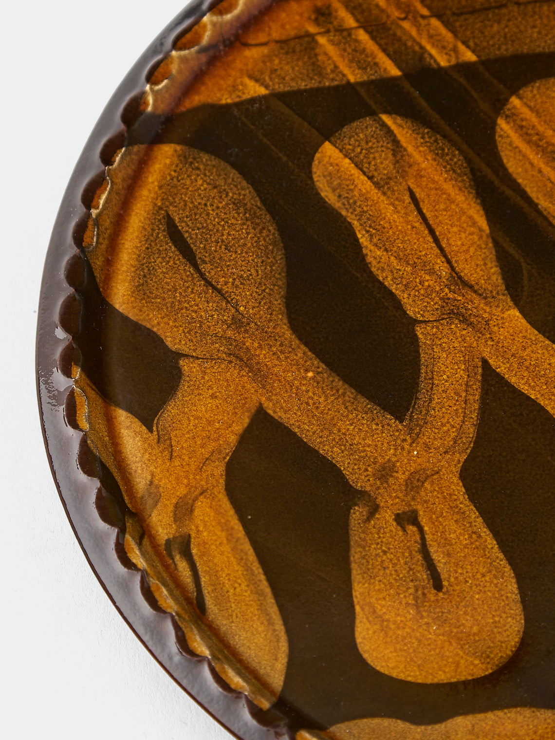 Aono Pottery - Slipware Oval Plate - Brown - ABASK