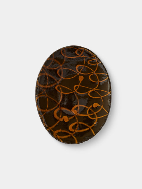 Aono Pottery - Slipware Oval Dish - Brown - ABASK - 