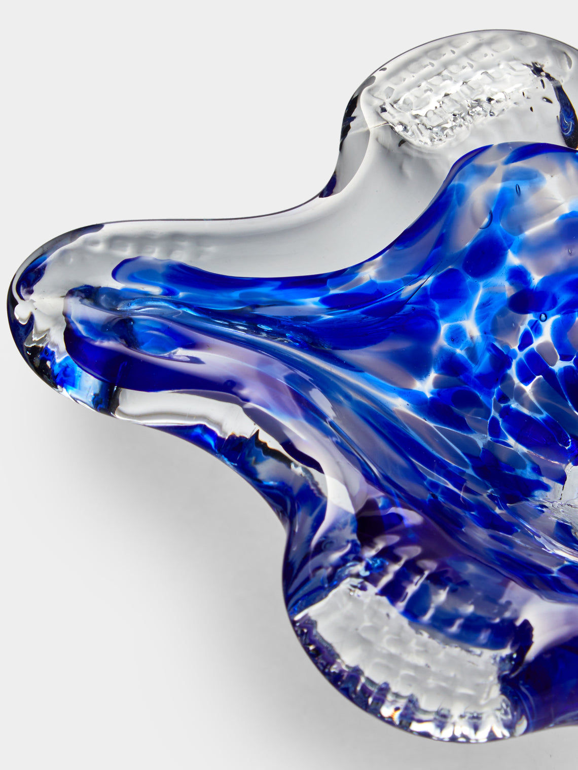 Antique and Vintage - Mid-Century Czech Glass Ashtray - Blue - ABASK