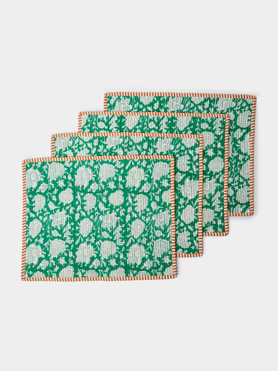The Table Love - The Breakfast Hand-Printed Cotton Reversible Placemats (Set of 4) -  - ABASK