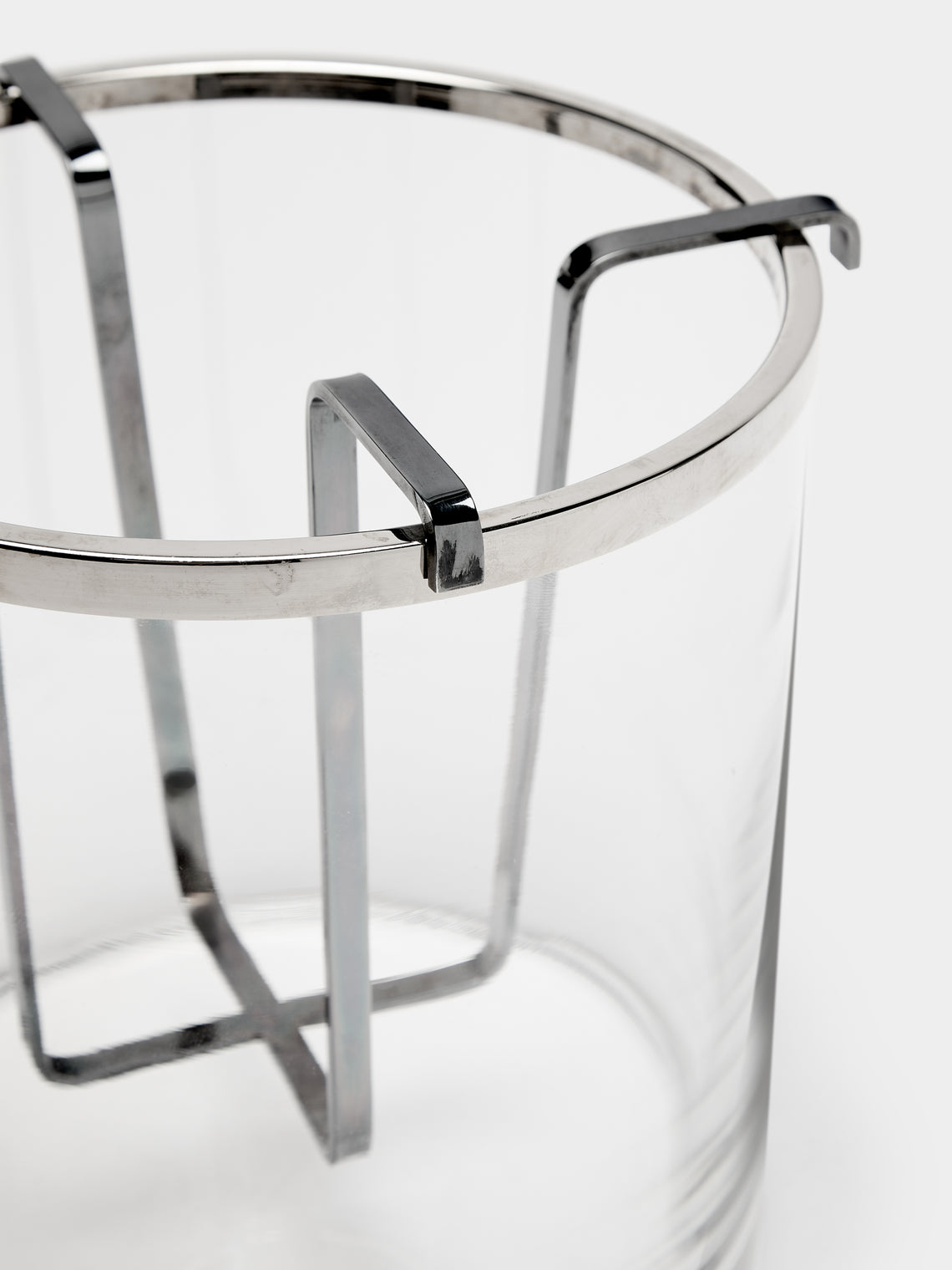 Antique and Vintage - 1960s Silver-Plated and Glass Champagne Bucket - Clear - ABASK