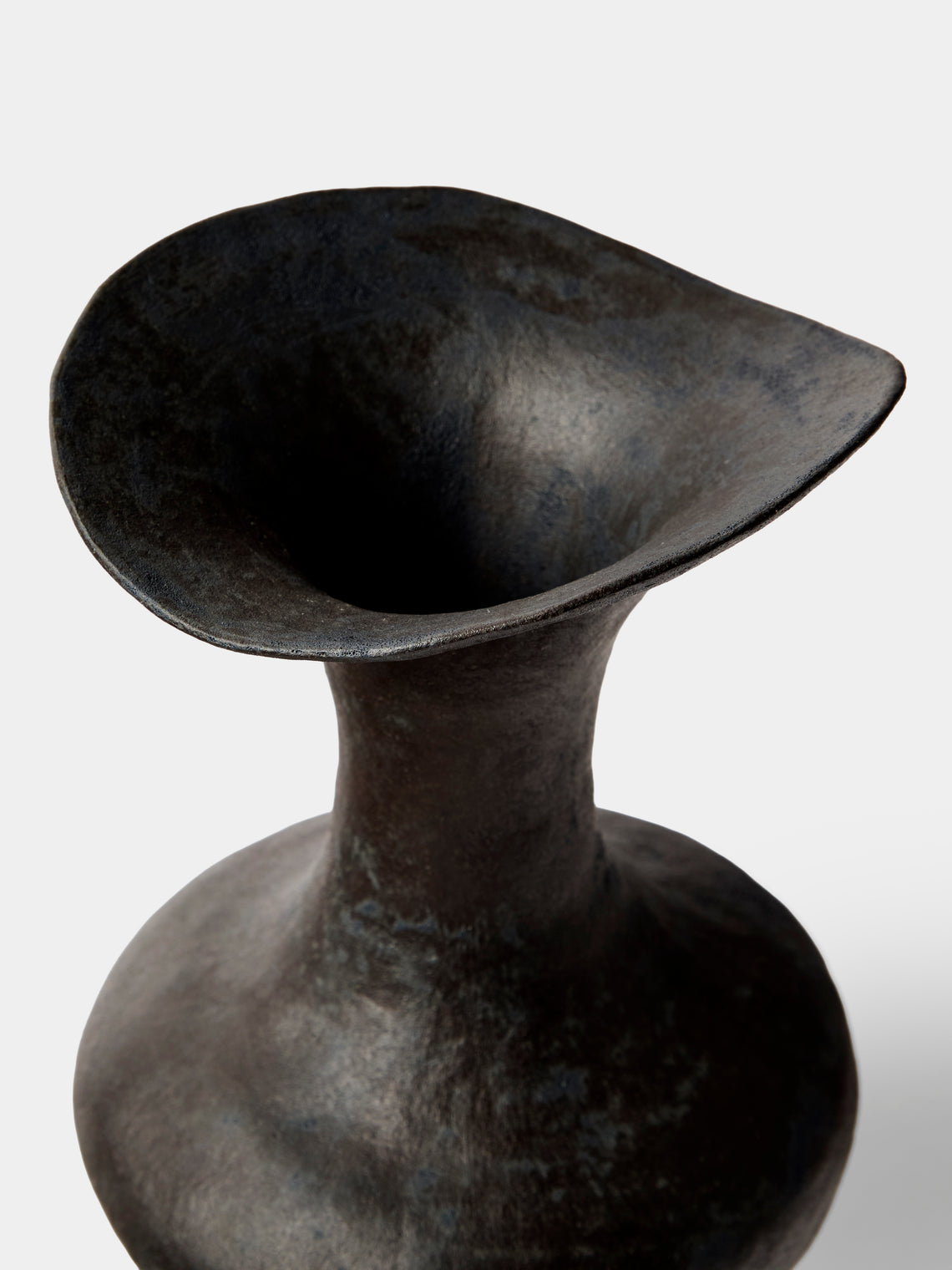By Raffaella - Agata II Hand-Coiled Stoneware Vase (11.5in/29cm) - Black - ABASK