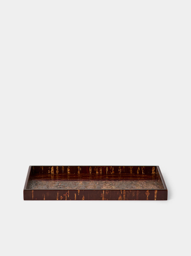 Denshiro - Cherry Bark High-Edge Serving Tray (8in/20cm) - Brown - ABASK - 