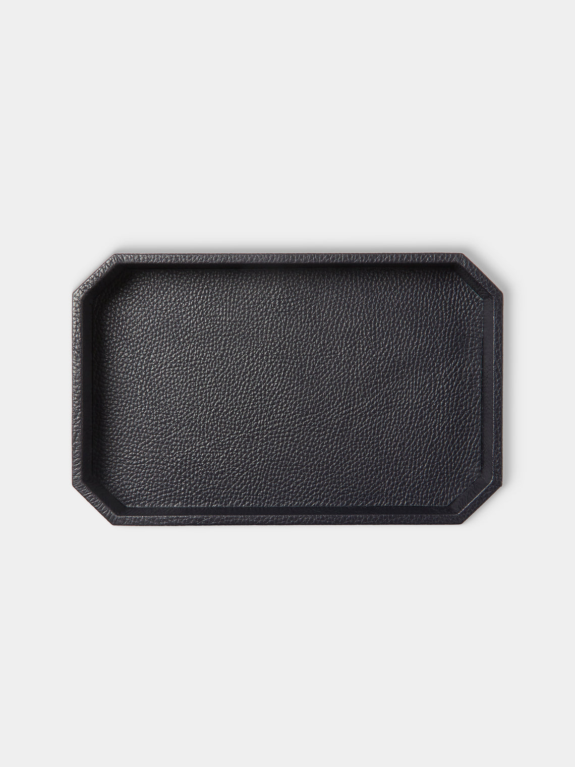 Cassigoli - Del Monte Leather Hexagonal Vide Poche (11in/28cm) - Navy - ABASK - 