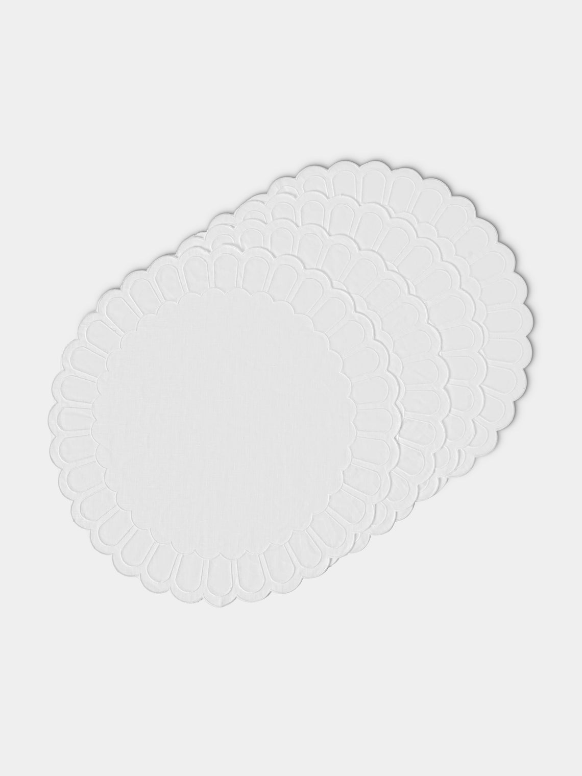 Los Encajeros - Zurbano Embroidered Linen Placemats (Set of 4) - White - ABASK