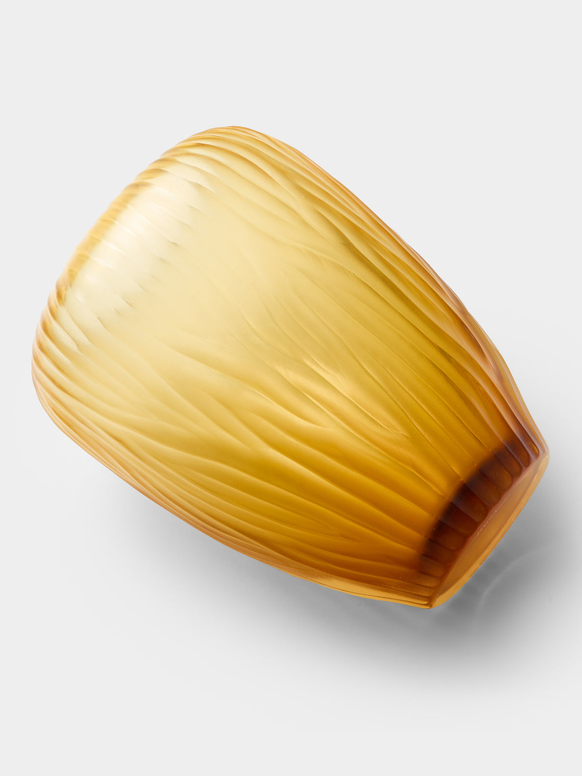 Micheluzzi Glass - Goccia Ambra Alghe Hand-Blown Murano Glass Vase (9in/23cm) - Yellow - ABASK