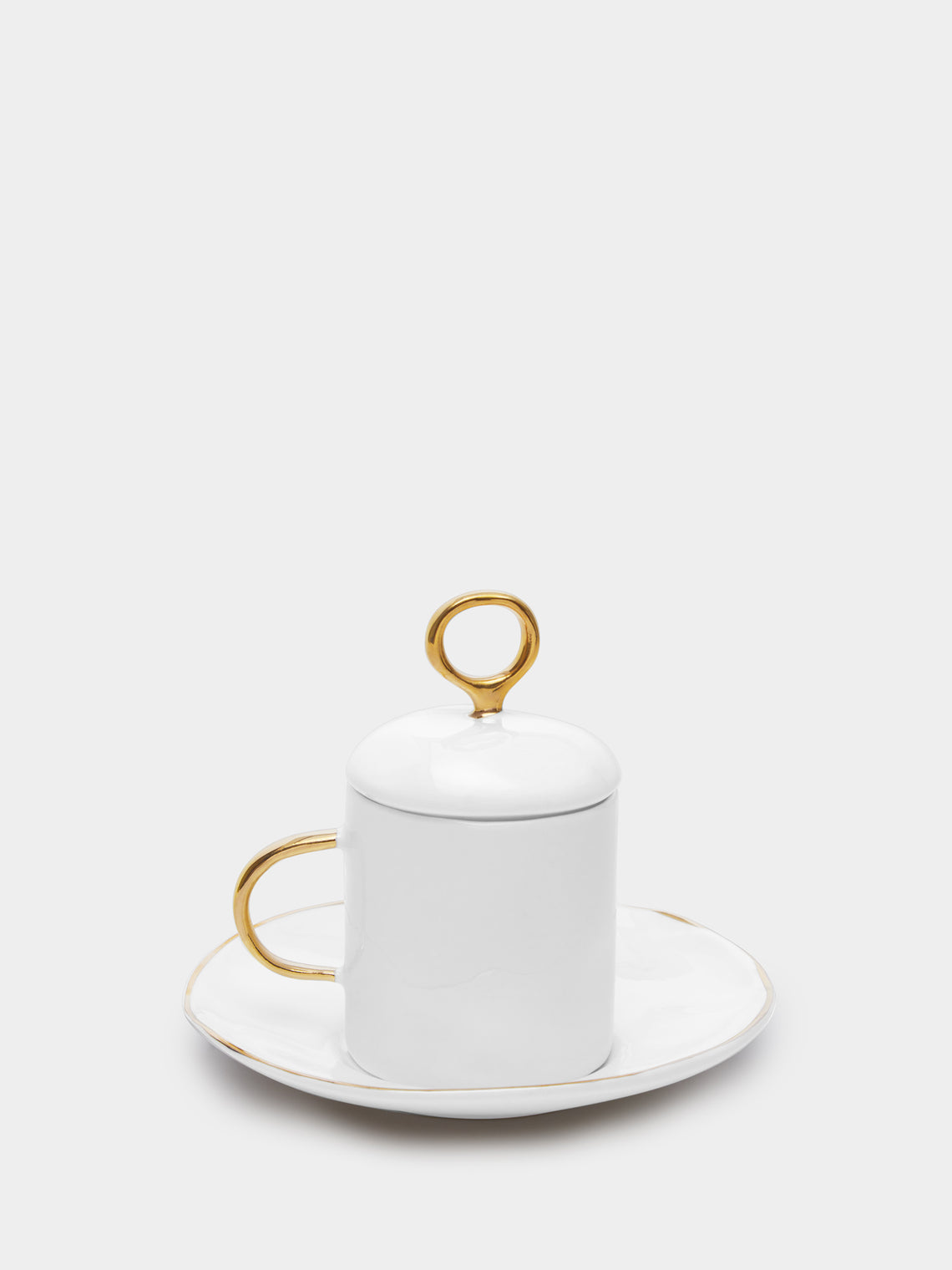 Feldspar - Hand-Painted 24ct Gold and Bone China Sugar Bowl -  - ABASK