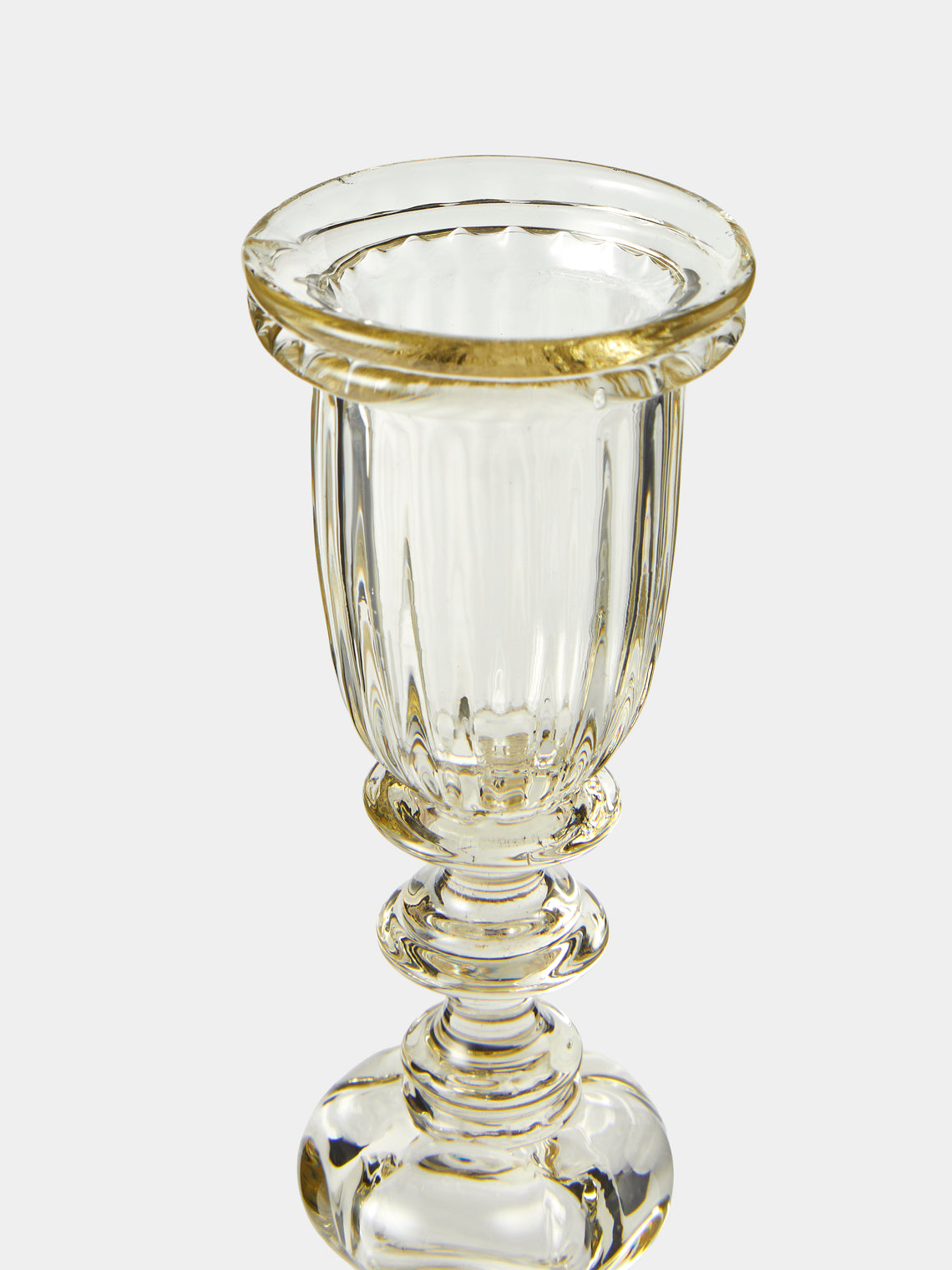 Bollenglass - Hand-Blown Glass Medium Candlestick - Smoke - ABASK