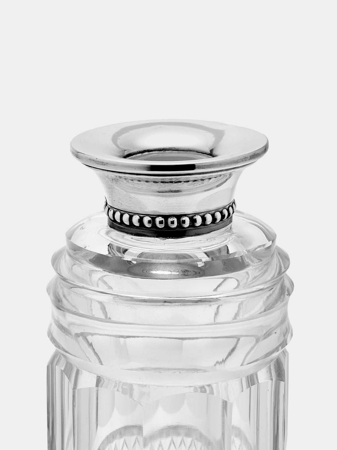Antique and Vintage - 1830s Sterling Silver and Crystal Decanter - Clear - ABASK