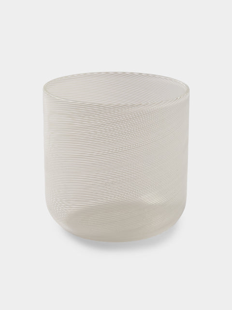 Antique and Vintage - 1970s Fulvio Bianconi for Venini Filigree Murano Glass Vase (4.5in/11cm) - Clear - ABASK - 