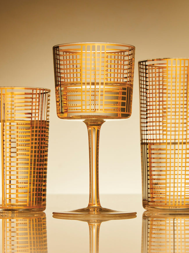 Lobmeyr - Series B Hand-Painted Crystal Wine Glass - Gold - ABASK