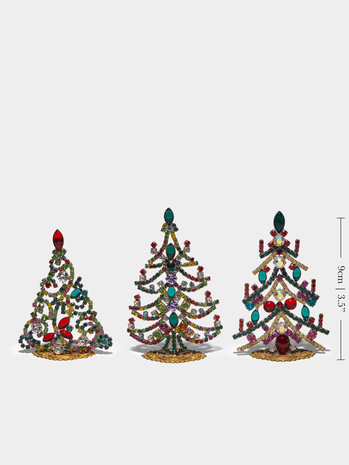 Antique and Vintage - 1930s Czech Jewelled Extra Small Christmas Trees (Set of 3) -  - ABASK