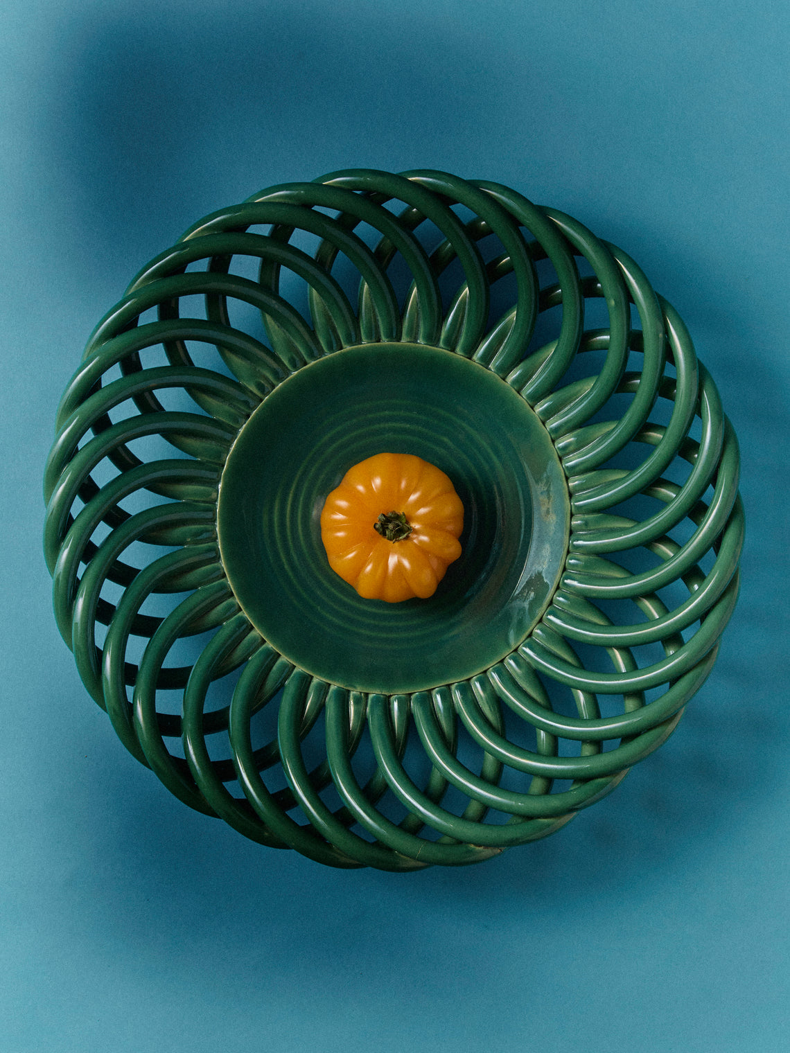 Antique and Vintage - 1950s Vallauris Ceramic Bowl - Green - ABASK