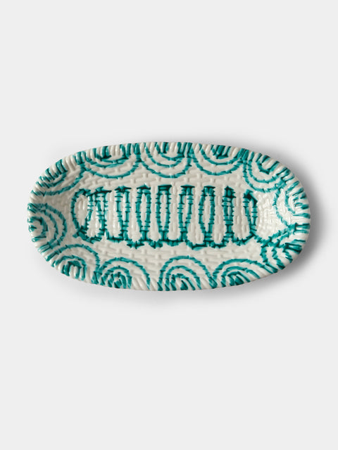 Antique and Vintage - 1950s Gmundner Keramik Ceramic Plate - White - ABASK - 