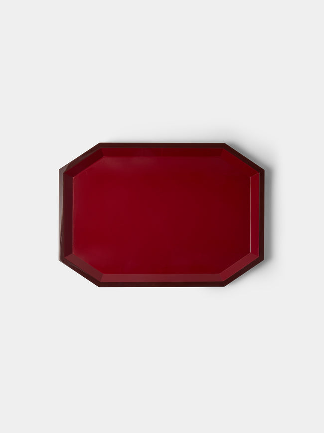 The Lacquer Company - Lacquered Small Octagonal Tray - Red - ABASK - 