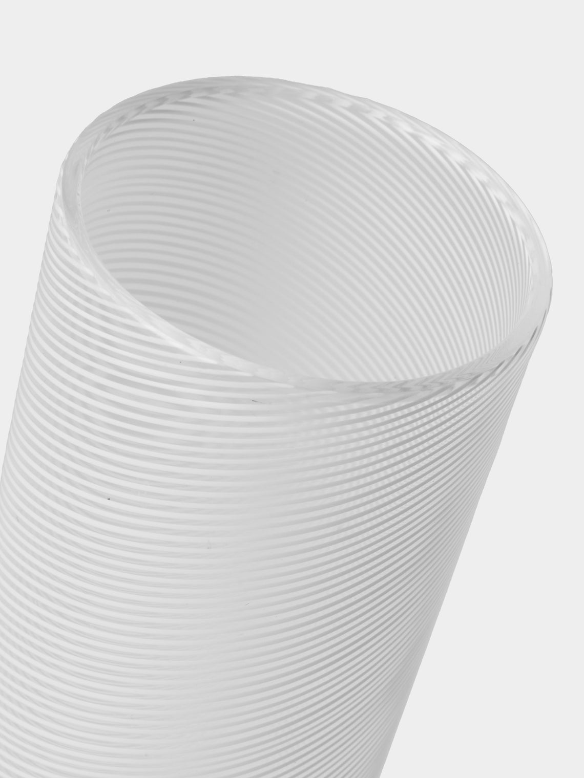 Antique and Vintage - 1970s Fulvio Bianconi for Venini Filigree Murano Glass Vase (10.5in/27cm) - White - ABASK