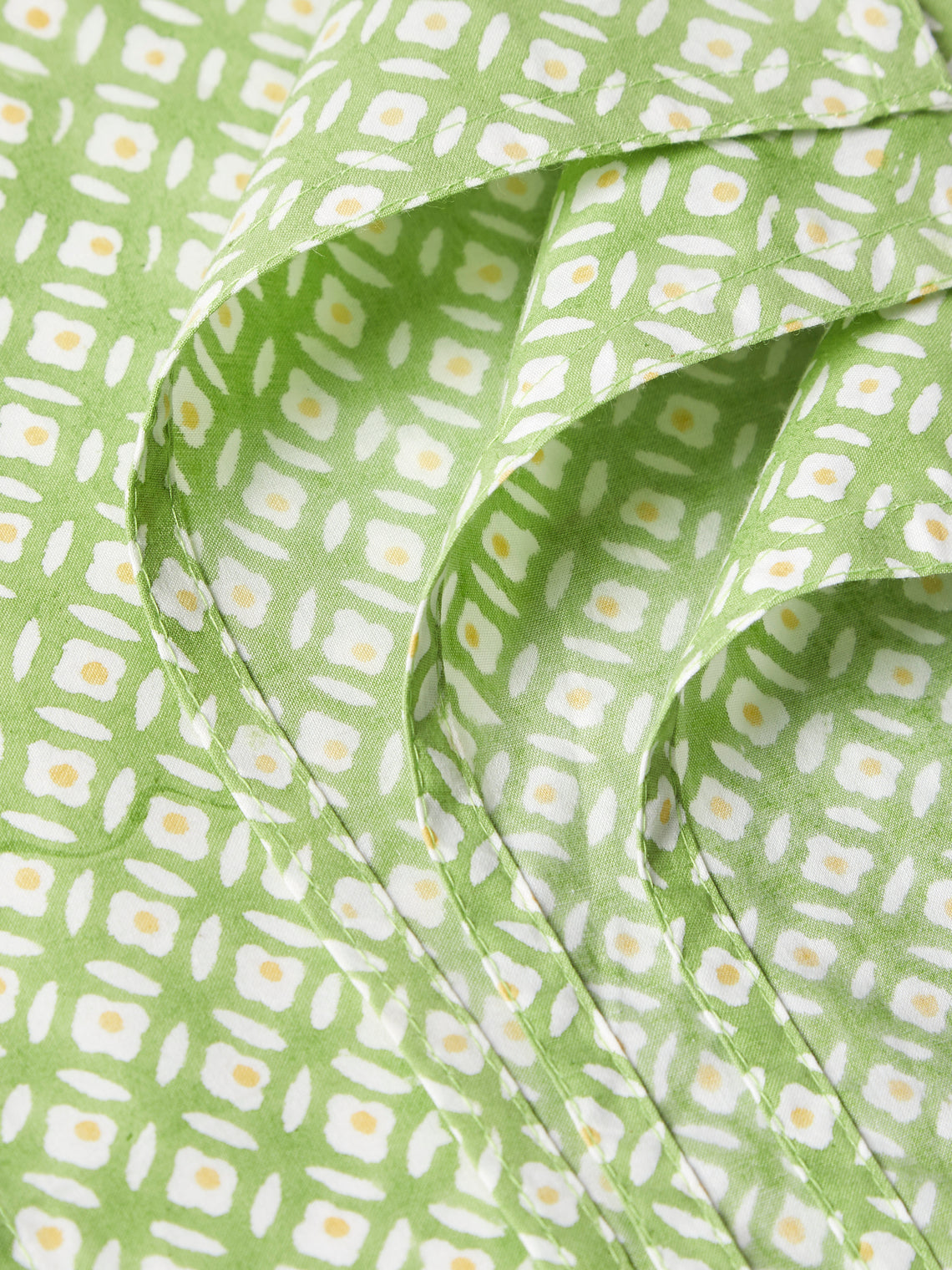 Chamois - The Garden of Mathilde Block-Printed Cotton Napkins (Set of 8) - Green - ABASK