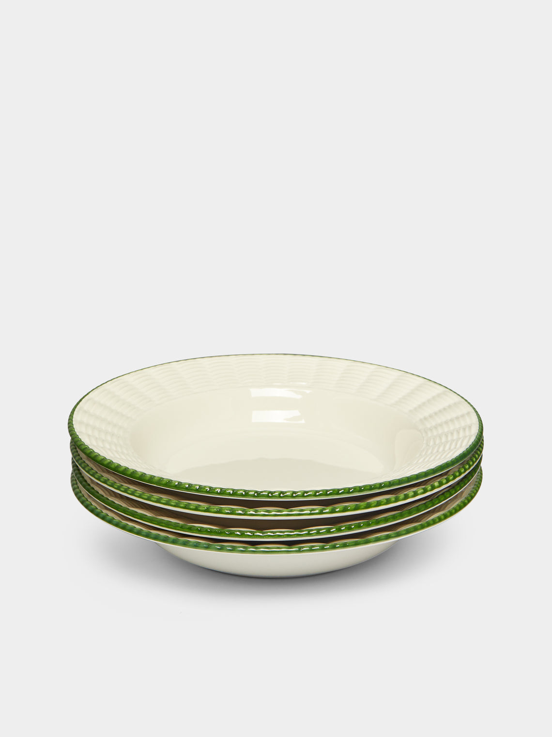 Este Ceramiche - Wicker Hand-Painted Ceramic Soup Plates (Set of 4) -  - ABASK