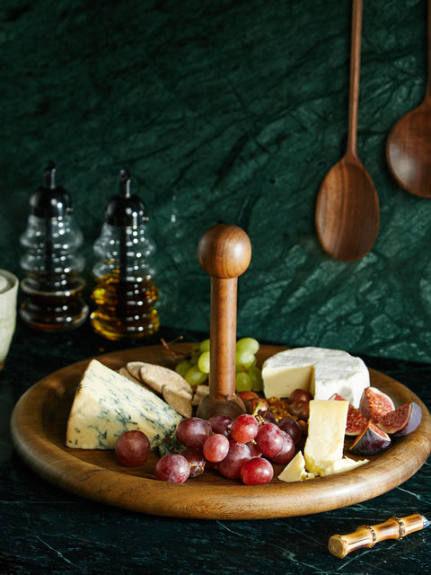 Antique and Vintage - Mid-Century Carl Auböck for Ostovics Culinar Wood Cheese Plate -  - ABASK