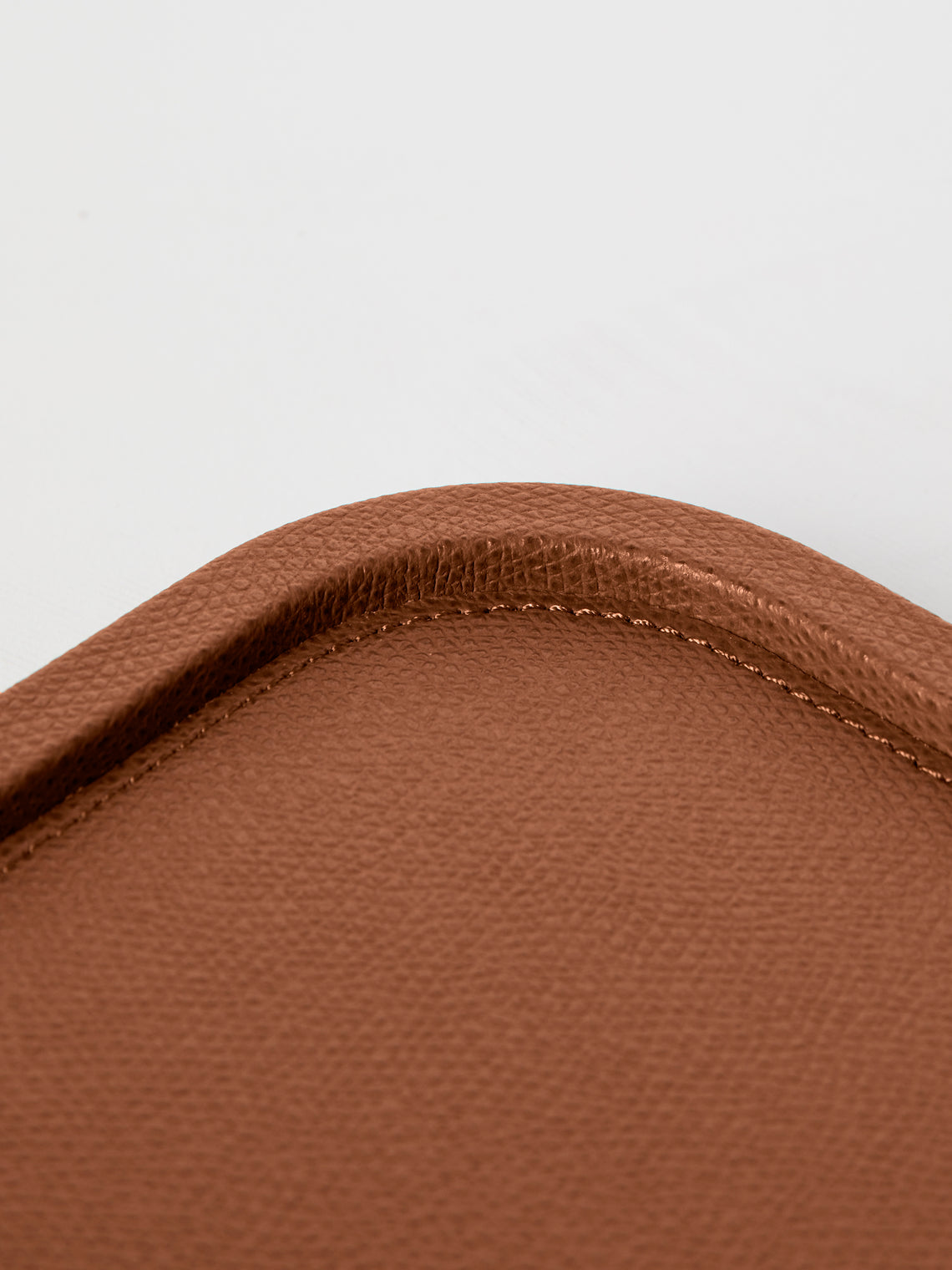 Giobagnara - Arcobaleno Leather Tray (12.5in/31.5cm) - Brown - ABASK