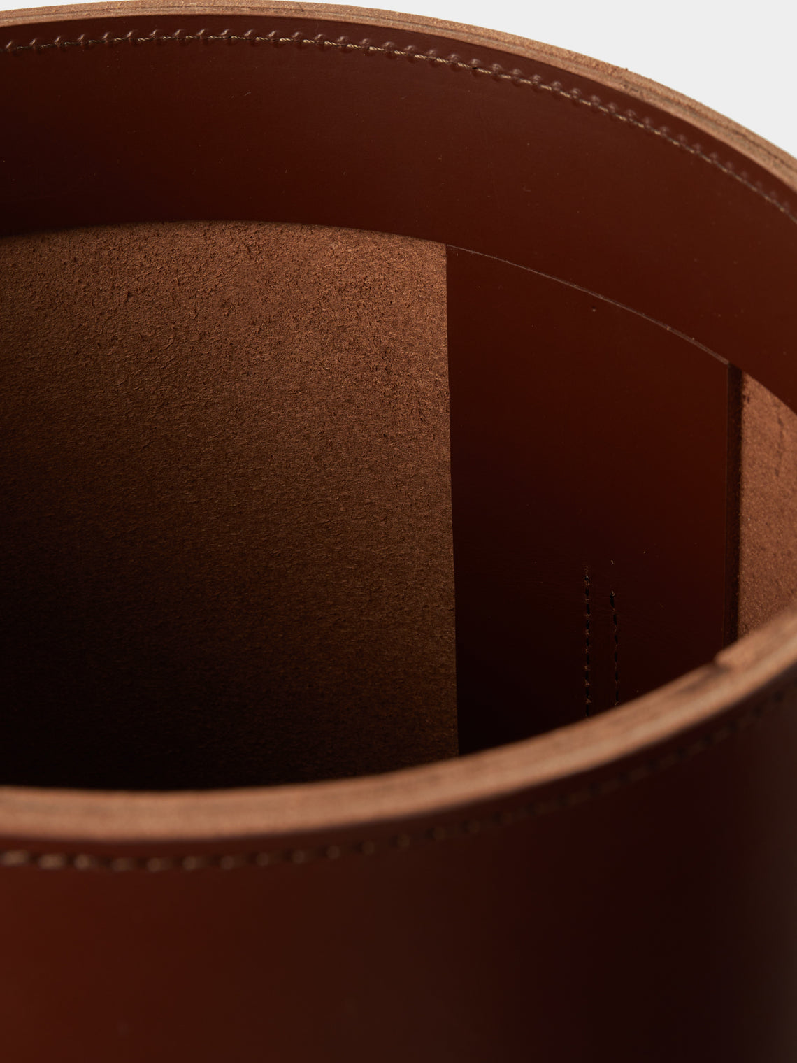 Rabitti 1969 - Orvieto Leather Wastepaper Bin - Brown - ABASK