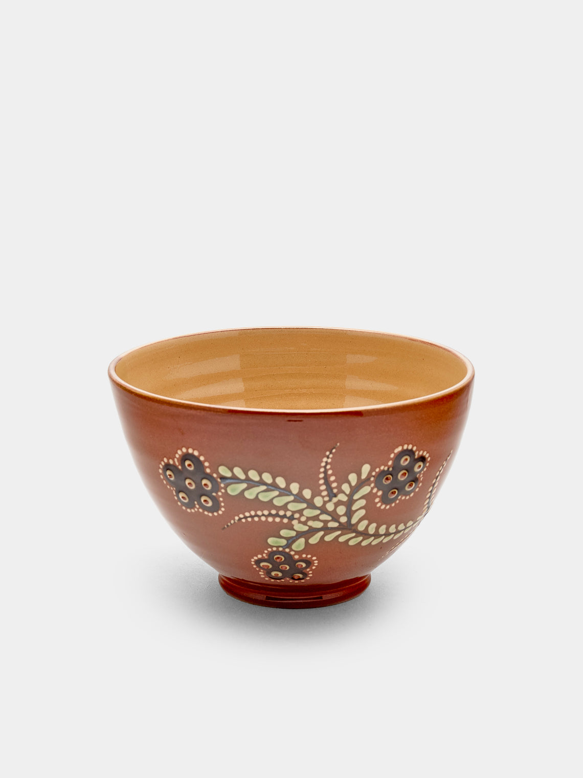 Poterie d’Évires - Flowers and Birds Hand-Painted Ceramic Bowls (Set of 6) - Light brown - ABASK