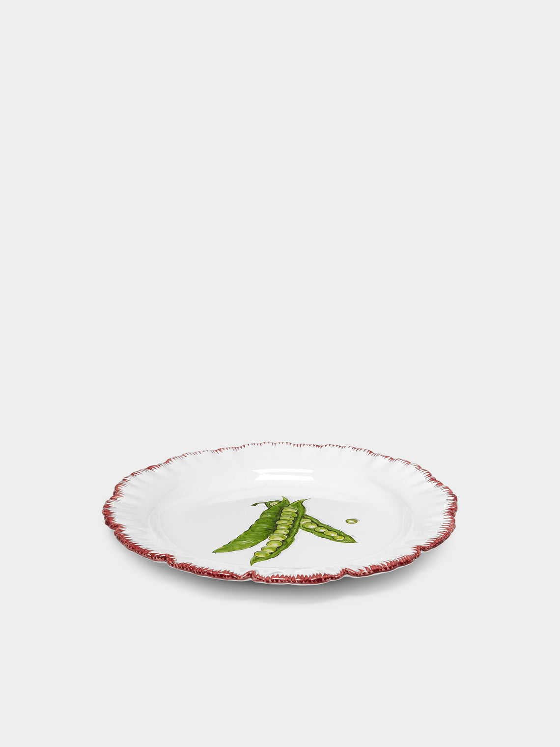 Atelier Soleil - Vegetable Garden Peas Hand-Painted Ceramic Side Plate -  - ABASK